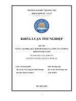 NÂNG CAO HIỆU QUẢ KINH DOANH của CÔNG TY cổ PHẦN HITECH VIỆT NAM 