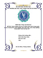 Tiểu luận trách nhiệm của các cơ quan nhà nước trong quản lý và sử dụng đất ở khu công nghiệp, khu chế xuất, cụm công nghiệp, làng nghề