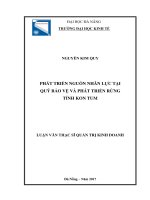 (luận văn thạc sĩ) phát triển nguồn nhân lực tại quỹ bảo vệ và phát triển rừng tỉnh kon tum 