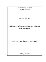 (luận văn thạc sĩ) phát triển nông nghiệp huyện đắk mil, tỉnh đắk nông 