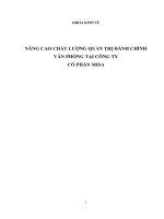 NÂNG CAO CHẤT LƯỢNG QUẢN TRỊ HÀNH CHÍNH VĂN PHÒNG TẠI CÔNG TY CỔ PHẦN MISA