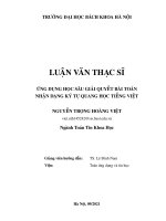 Ứng dụng học sâu giải quyết bài toán nhận dạng ký tự tiếng việt 