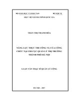 (LUẬN văn THẠC sĩ) năng lực thực thi công vụ của công chức tại chi cục quản lý thị trường thành phố hà nội 
