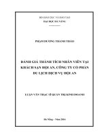 (luận văn thạc sĩ) đánh giá thành tích nhân viên tại khách sạn hội an, công ty cổ phần du lịch dịch vụ hội an 