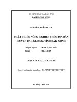 (luận văn thạc sĩ) phát triển nông nghiệp trên địa bàn huyện đắk glong, tỉnh đăk nông 