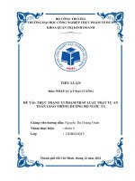 TIỂU LUẬN môn PHÁP LUẬT đại CƯƠNG đề tài THỰC TRẠNG VI PHẠM PHÁP LUẬT TRẬT tự AN TOÀN GIAO THÔNG ĐƯỜNG bộ nước TA 