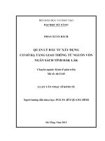 (luận văn thạc sĩ) quản lý đầu tư xây dựng cơ sở hạ tầng giao thông từ nguồn vốn ngân sách tỉnh đăk lắk 
