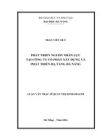 (luận văn thạc sĩ) phát triển nguồn nhân lực tại công ty cổ phần xây dựng và phát triển hạ tầng đà nẵng 