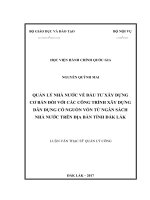 (LUẬN văn THẠC sĩ) quản lý nhà nước về đầu tư xây dựng cơ bản đối với các công trình xây dựng dân dụng có nguồn vốn từ ngân sách nhà nước trên địa bàn tỉnh đăk lăk 