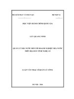 (LUẬN văn THẠC sĩ) quản lý nhà nước đối với doanh nghiệp nhà nước trên địa bàn tỉnh nghệ an 