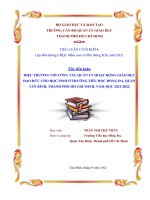 HIỆU TRƯỞNG với CÔNG TÁC QUẢN lý HOẠT ĐỘNG GIÁO DỤC đạo đức CHO học SINH ở TRƯỜNG TIỂU học ĐỐNG đa, QUẬN tân BÌNH, THÀNH PHỐ hồ CHÍ MINH, năm học 2021 2022 