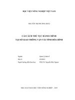 (LUẬN văn THẠC sĩ) cải cách thủ tục hành chính tại sở giao thông vận tải tỉnh hòa bình 