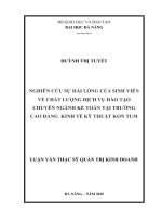 (luận văn thạc sĩ) nghiên cứu sự hài lòng của sinh viên về chất lượng dịch vụ đào tạo chuyên ngành kế toán tại trường cao đẳng kinh tế kỹ thuật kom tum 