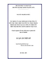 (Luận án tiến sĩ) Tác động của đặc điểm quản trị công ty đến việc thực hiện nguyên tắc thận trọng trong kế toán tại các công ty niêm yết trên thị trường chứng khoán Việt Nam