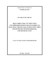 (luận văn thạc sĩ) hoàn thiện công tác phân tích tài chính khách hàng doanh nghiệp tại ngân hàng TMCP phát triển thành phố hồ chí minh (HDBank)  chi nhánh đà nẵng 