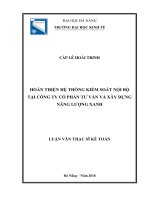 (luận văn thạc sĩ) hoàn thiện hệ thống kiểm soát nội bộ tại công ty tư vấn và xây dựng năng lượng xanh 