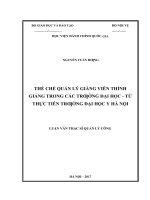 (LUẬN văn THẠC sĩ) thể chế quản lý giảng viên thỉnh giảng trong các trường đại học   từ thực tiễn trường đại học y hà nội 