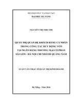 (luận văn thạc sĩ) quản trị quan hệ khách hàng cá nhân trong công tác huy động vốn tại ngân hàng TMCP sài gòn  hà nội chi nhánh quảng nam 
