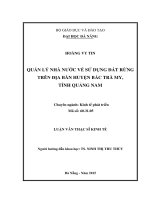 (luận văn thạc sĩ) quản lý nhà nước về sử dụng đất rừng trên địa bàn huyện bắc trà my, tỉnh quảng nam 