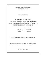 (luận văn thạc sĩ) hoàn thiện công tác lập báo cáo tài chính hợp nhất tại tổng công ty sản xuất đầu tư dịch vụ xuất nhập khẩu bình định 