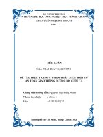 TIỂU LUẬN môn PHÁP LUẬT đại CƯƠNG đề tài THỰC TRẠNG VI PHẠM PHÁP LUẬT TRẬT tự AN TOÀN GIAO THÔNG ĐƯỜNG bộ nước TA 