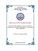 Kiểm soát chu trình mua hàng, tồn trữ và thanh toán tại công ty cổ phần xây dựng – giao thông thừa thiên huế 