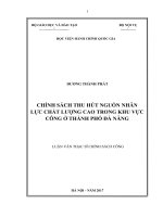 (LUẬN văn THẠC sĩ) chính sách thu hút nguồn nhân lực chất lượng cao trong khu vực công ở thành phố đà nẵng 