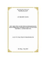 (luận văn thạc sĩ) hoàn thiện công tác phân tích tài chính khách hàng doanh nghiệp trong thẩm định tín dụng tại ngân hàng TMCP đông á   chi nhánh đà nẵng 