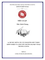 Yếu tố tác động đến ý định khởi nghiệp của sinh viên trường đại học ngoại thương cơ sở II