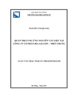 (luận văn thạc sĩ) quản trị cung ứng nguyên vật liệu tại công ty cổ phần bia sài gòn  miền trung 