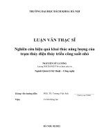 Nghiên cứu hiệu quả khai thác năng lượng của trạm thủy điện thủy triều công suất nhỏ 