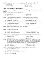 Đề thi học kì 2 môn GDCD lớp 9 năm 2020-2021 - Trường THCS Gia Thụy