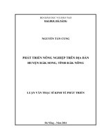 (luận văn thạc sĩ) phát triển nông nghiệp trên địa bàn huyện đắk song , tỉnh đắk nông 