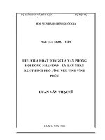 (LUẬN văn THẠC sĩ) hiệu quả hoạt động của văn phòng hội đồng nhân dân   UBND thành phố vĩnh yên, tỉnh vĩnh phúc 
