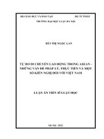 Tự do di chuyển lao động trong ASEAN - Những vấn đề pháp lý, thực tiễn và một số kiến nghị đối với Việt Nam