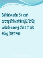 slide thuyết trình bài thảo luận so sánh cương lĩnh chính trị(21930) và luận cương chính trị của đảng (101930) 