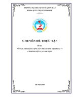 Chuyên đề thực tập nâng cao chất lượng sản phẩm may tại công ty dệt lụa