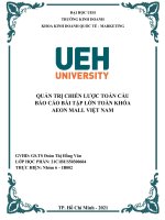 TIỂU LUẬN QUẢN TRỊ CHIẾN lược TOÀN cầu báo cáo bài tập lớn TOÀN KHÓA AEON MALL VIỆT NAM 