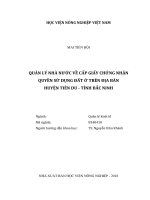 (LUẬN văn THẠC sĩ) quản lý nhà nước về cấp giấy chứng nhận quyền sử dụng đất ở trên địa bàn huyện tiên du   tỉnh bắc ninh 