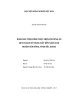 (LUẬN văn THẠC sĩ) đánh giá tình hình thực hiện phương án quy hoạch sử dụng đất đến năm 2020 huyện yên dũng, tỉnh bắc giang 