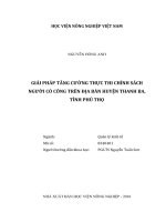 (LUẬN văn THẠC sĩ) giải pháp tăng cường thực thi chính sách người có công trên địa bàn huyện thanh ba, tỉnh phú thọ 