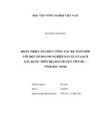 (LUẬN văn THẠC sĩ) hoàn thiện tổ chức công tác kế toán đối với một số doanh nghiệp sản xuất gạch xây dựng trên địa bàn huyện tiên du   tỉnh bắc ninh 