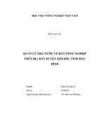 (LUẬN văn THẠC sĩ) quản lý nhà nước về đất nông nghiệp trên địa bàn huyện kim bôi, tỉnh hòa bình 