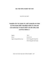 (LUẬN văn THẠC sĩ) nghiên cứu tác dụng ức chế vi khuẩn in vitro và ứng dụng điều trị bệnh viêm tử cung bò của nano bạc và dịch chiết cây bồ công anh lactuca indica l  