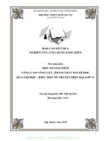 (SKKN mới NHẤT) SKKN một số giải pháp nâng cao năng lực, phẩm chất người học qua giờ đọc hiểu một số truyện hiện đại lớp 11 