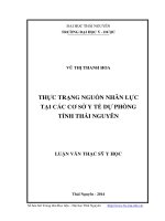 (LUẬN văn THẠC sĩ) thực trạng nguồn nhân lực tại các cơ sở y tế dự phòng tỉnh thái nguyên​ 