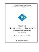 Giáo trình LÝ THUYẾT TÀI CHÍNH TIỀN TỆ Hệ cao đẳng nghề, nghề Kế Toán