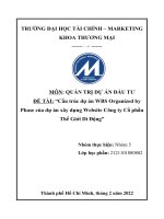 Quản Trị Dự Án  Cấu trúc WBS dựa án xây dựng website công ty cổ phần Thế Giới Di Động