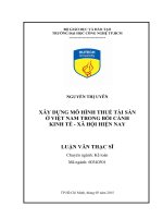 (LUẬN văn THẠC sĩ) xây dựng mô hình thuế tài sản ở việt nam trong bối cảnh kinh tế   xã hội hiện nay​ 