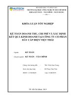 (LUẬN văn THẠC sĩ) kế toán doanh thu, chi phí và xác định kết quả kinh doanh tại công ty cổ phần dây cáp điện việt thái​ 